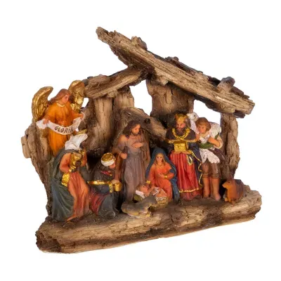 Kurt Adler 7-Inch 11-Pc. Resin Nativity Christmas Nativity Figurine