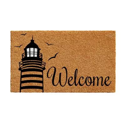 Calloway Mills Lighthouse Welcome Outdoor Rectangular Doormat