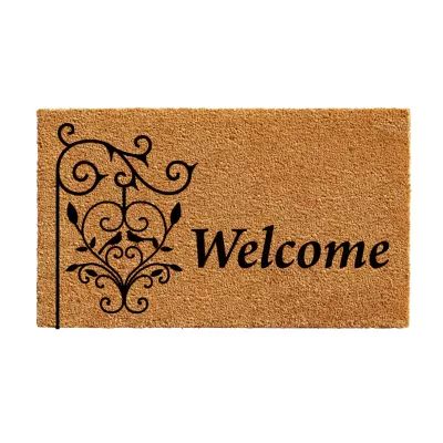 Calloway Mills Welcome Post Outdoor Rectangular Doormat