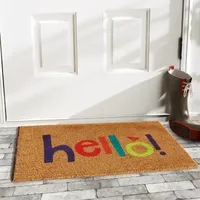 Calloway Mills Colorful Hello Outdoor Rectangular Doormat