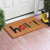 Calloway Mills Colorful Hello Outdoor Rectangular Doormat