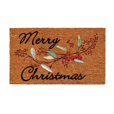 Calloway Mills Merry Christmas Berries Outdoor Rectangular Doormat