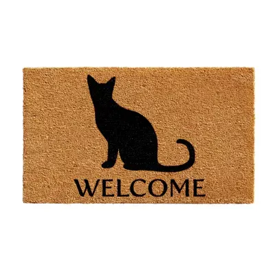 Calloway Mills Black Cat Welcome Outdoor Rectangular Doormat