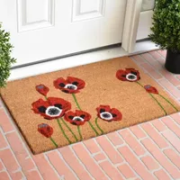 Calloway Mills Red Poppies Outdoor Rectangular Doormat