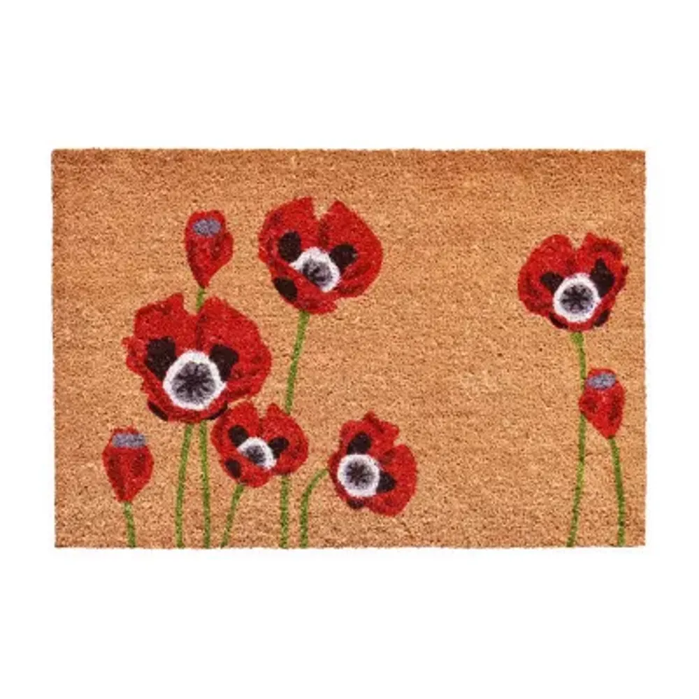 Calloway Mills Red Poppies Outdoor Rectangular Doormats