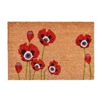 Calloway Mills Red Poppies Outdoor Rectangular Doormats