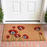 Calloway Mills Red Poppies Outdoor Rectangular Doormats