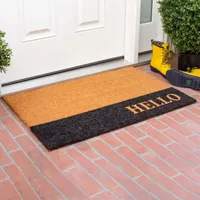 Calloway Mills Hello Black Stripe Outdoor Rectangular Doormats