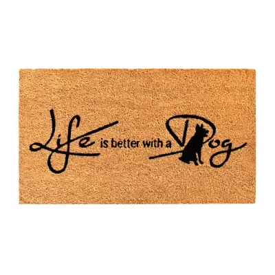 Calloway Mills Life Is Better With A Dog Outdoor Rectangular Doormat