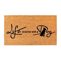 Calloway Mills Life Is Better With A Dog Outdoor Rectangular Doormats