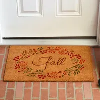 Calloway Mills Fall Wreath Outdoor Rectangular Doormat