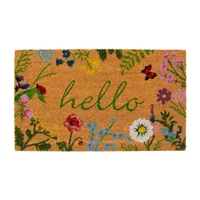 Calloway Mills Floral Hello Outdoor Rectangular Doormats