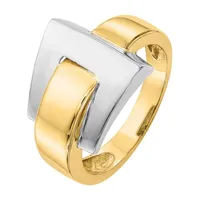 Buckle 4MM 14K Two Tone Gold Band