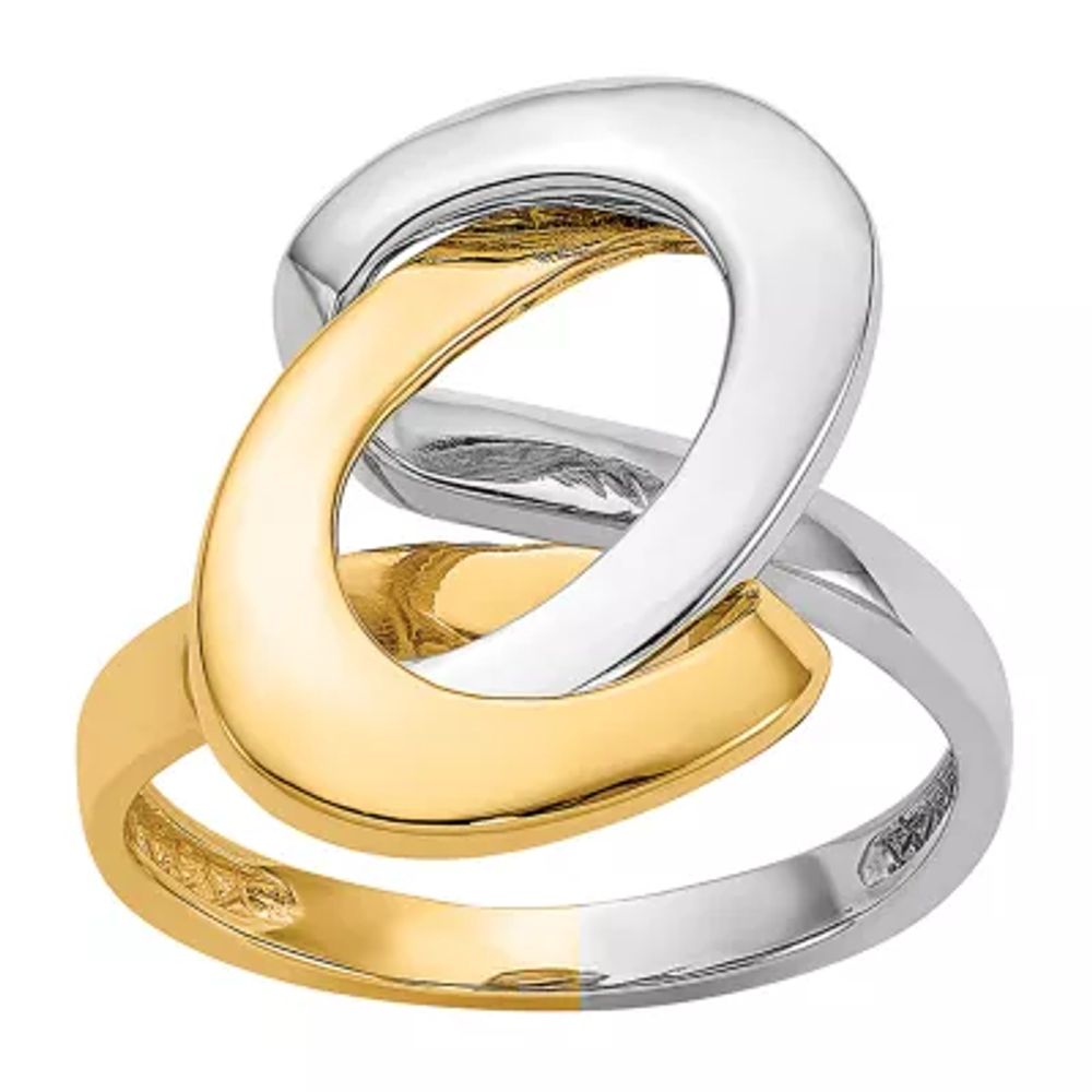 3MM 14K Two Tone Gold Band