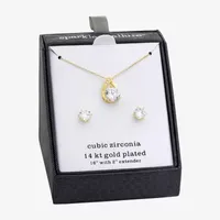 Sparkle Allure 2-pc. Cubic Zirconia 14K Gold Over Brass Round Jewelry Set