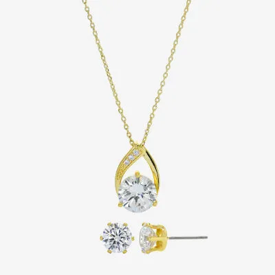 Sparkle Allure 2-pc. Cubic Zirconia 14K Gold Over Brass Round Jewelry Set