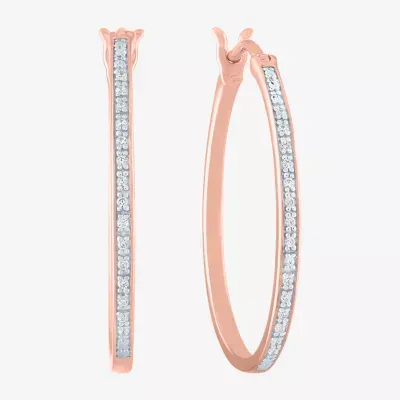 YES, PLEASE! 1/10 CT.T.W. Natural Diamond 25mm Hoop Earrings