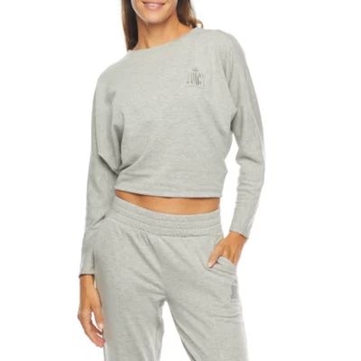 Juicy By Juicy Couture Cozy Fleece Womens Boat Neck Long Sleeve Sweatshirt