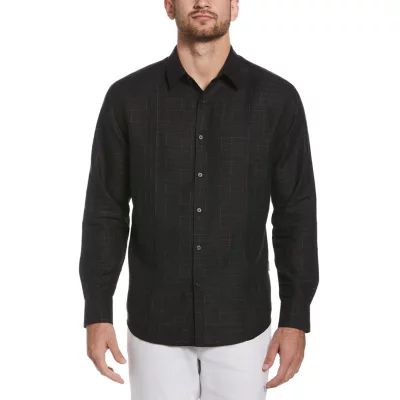 Cubavera Mens Classic Fit Long Sleeve Panel Button-Down Shirt