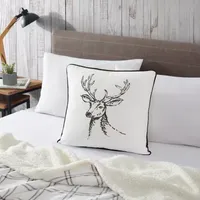 Eddie Bauer Winter Morning Stag Square Throw Pillow