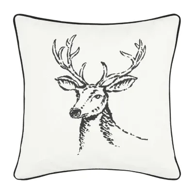 Eddie Bauer Winter Morning Stag Square Throw Pillow