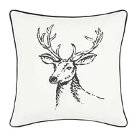 Eddie Bauer Winter Morning Stag Square Throw Pillow