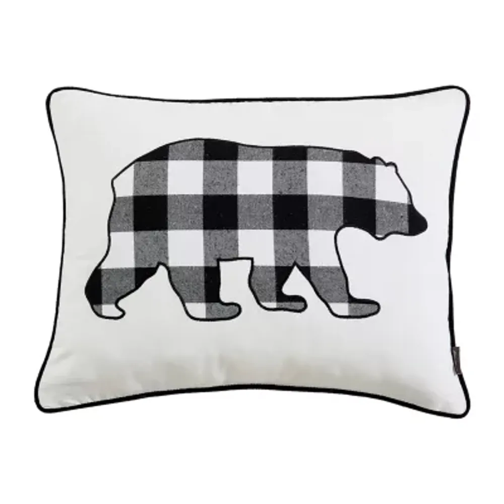 Eddie Bauer Cabin Plaid Bear Rectangular Throw Pillow