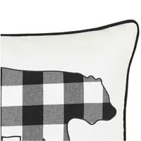 Eddie Bauer Cabin Plaid Bear Rectangular Throw Pillow