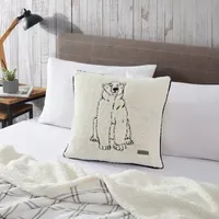 Eddie Bauer Cozy Polar Bear Knit Square Throw Pillow