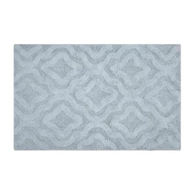 Knightsbridge Link Bath Rug Cotton Non Skid Back - 17x24, Light