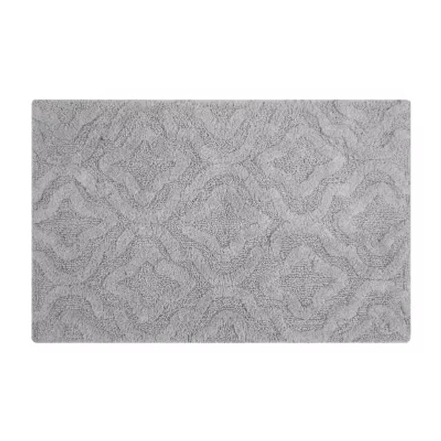 Knightsbridge Link Bath Rug Cotton Non Skid Back - 17x24, Light