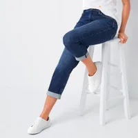 a.n.a Womens Mid Rise Boyfriend Jean