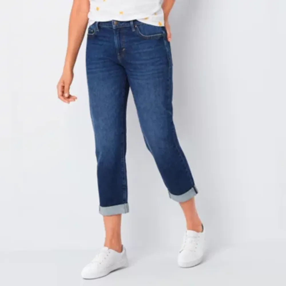 a.n.a Womens Mid Rise Boyfriend Jean