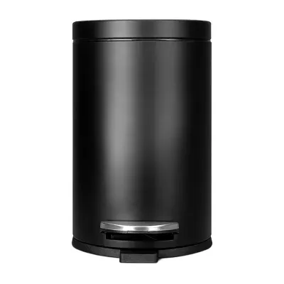 Home Expressions 1.2 Gallon Stainless Steel Black Trash Can