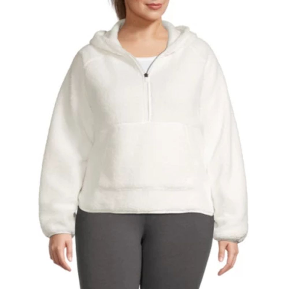 Xersion Womens Long Sleeve Quarter-Zip Pullover Plus