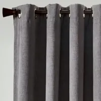 Regal Home Textured Chenille Grommet Top Energy Saving 100% Blackout Single Curtain Panel