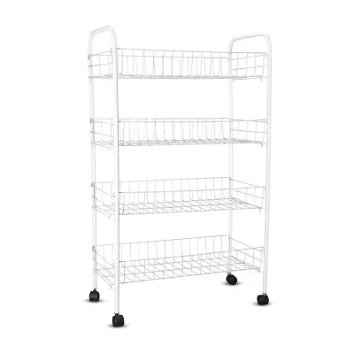 Home Expressions WHITE 4 TIER SLIM ROLLING CART