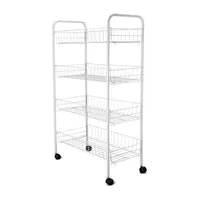 Home Expressions WHITE 4 TIER SLIM ROLLING CART