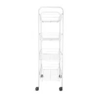 Home Expressions WHITE 4 TIER SLIM ROLLING CART