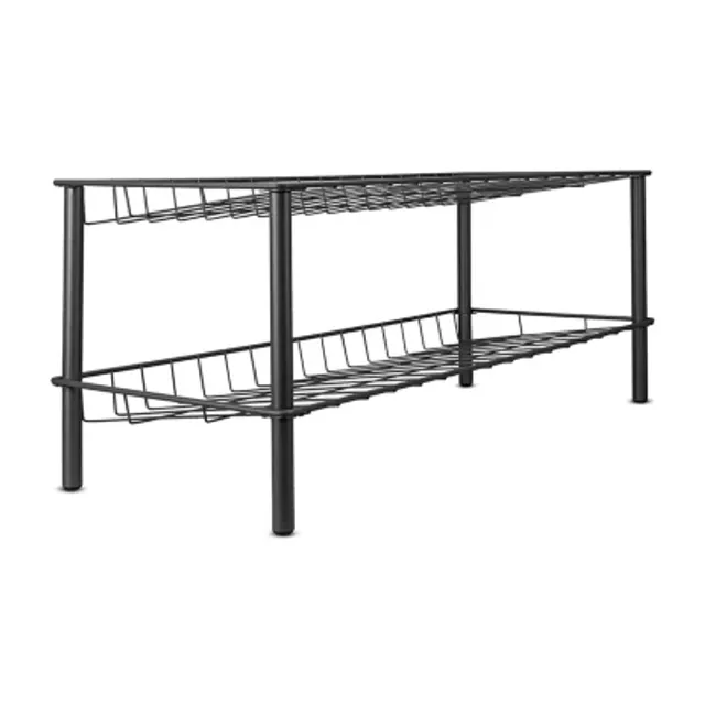 Home Expressions Stackable Iron 2-Shelf Shoe Rack, Color: Grey - JCPenney