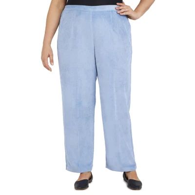 Alfred Dunner-Plus Short Victoria Falls Womens Straight Pull-On Pants