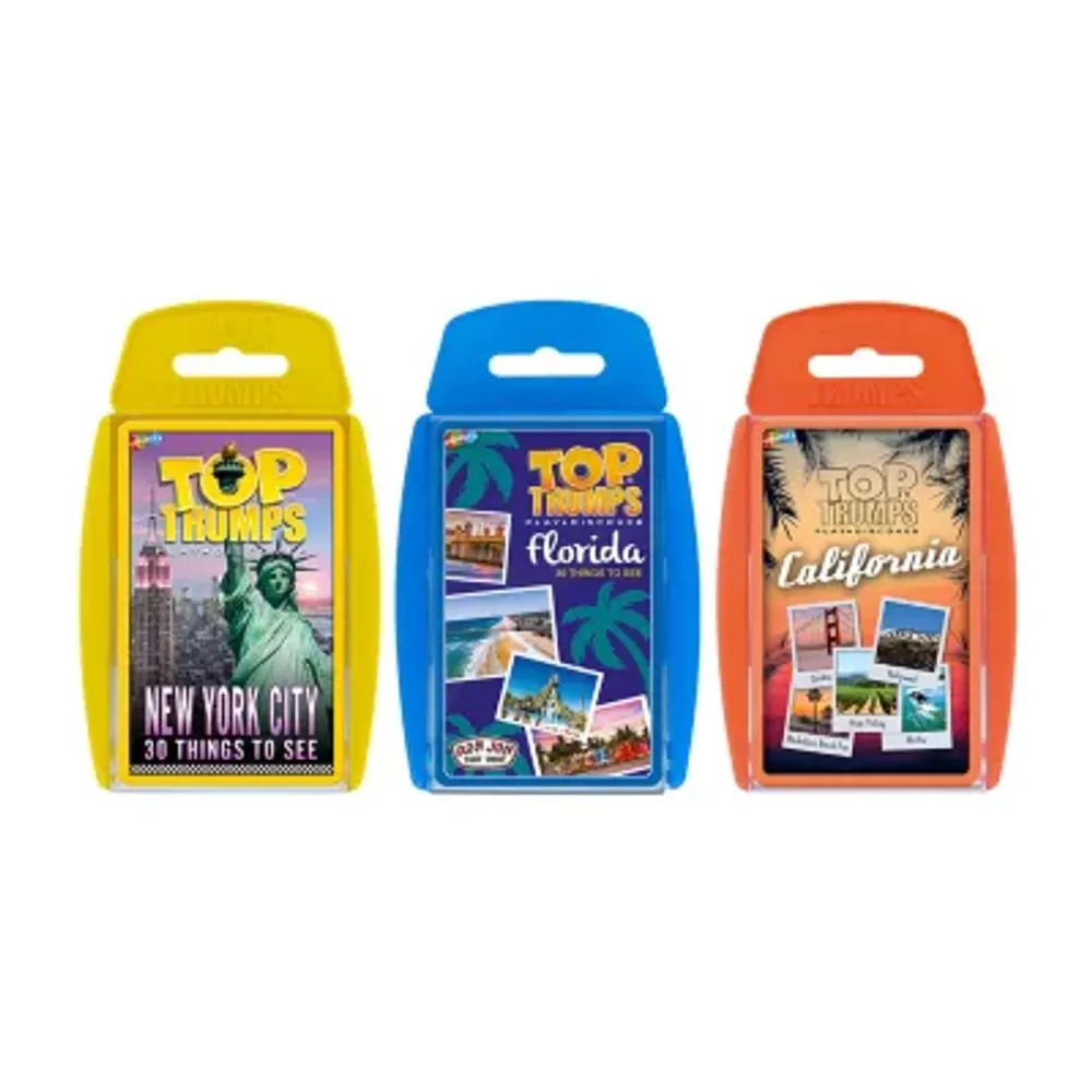 Top Trumps Usa Inc. Usa Top Destinations Bundle Quiz Game Set (New York, Florida, California)