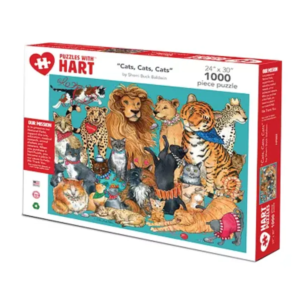 Hart Puzzles Cats, Cats, Cats By Sherri Buck Baldwin, 24 X 30 1000 Piece Puzzle