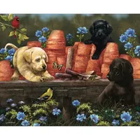 Hart Puzzles Puppies At Play By Bob Giordano, 24 X 30 1000 Piece Puzzle