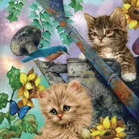 Hart Puzzles Sunflower Kittens By Bob Giordano, 24 X 30 1000 Piece Puzzle