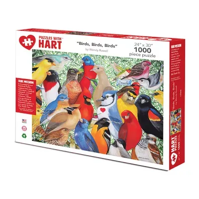 Hart Puzzles Birds, Birds, Birds By Wendy Russell, 24 X 30 1000 Piece Puzzle