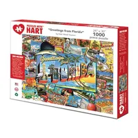 Hart Puzzles Greetings From Florida By Kate Ward Thacker, 24 X 30 1000 Piece Puzzle