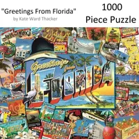 Hart Puzzles Greetings From Florida By Kate Ward Thacker, 24 X 30 1000 Piece Puzzle