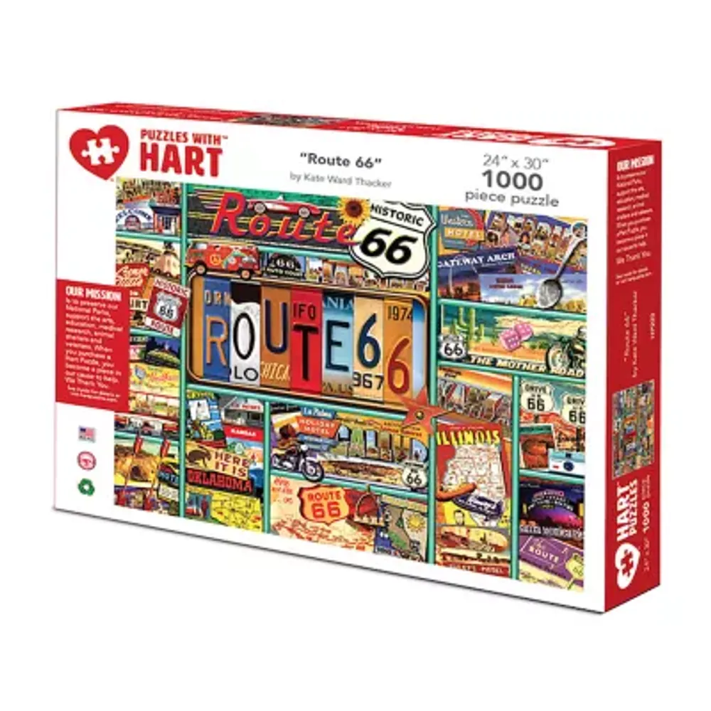 Hart Puzzles Route 66 By Kate Ward Thacker, 24 X 30 1000 Piece Puzzle