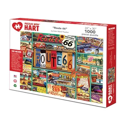 Hart Puzzles Route 66 By Kate Ward Thacker, 24 X 30 1000 Piece Puzzle